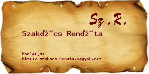 Szakács Renáta névjegykártya